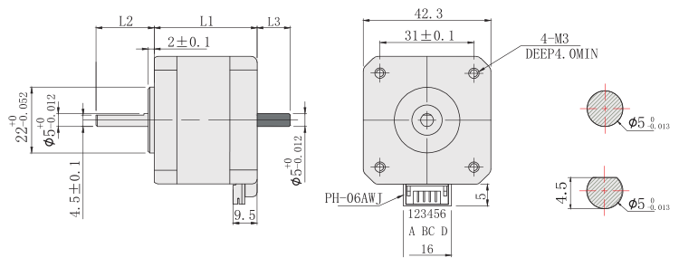 42mm步进电机尺寸图