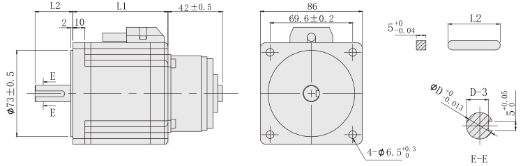 86mm刹车步进电机外形尺寸图